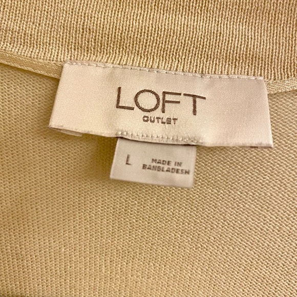 LOFT LIGHTWEIGHT BEIGE CARDIGAN SIZE LARGE GREAT LAYERING PIECE EUC - Picture 5 of 10